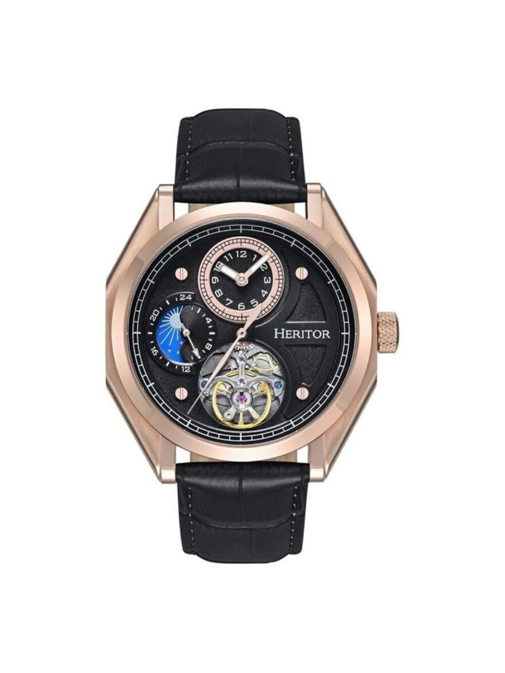 NWT Heritor Antoni Automatic Black Dial Men's Watch